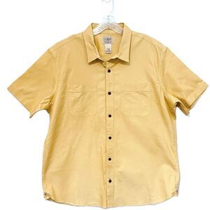 L.L. Bean Men's BeanFlex Twill Shirt Short Sleeve Traditional Fit Buff Yellow L